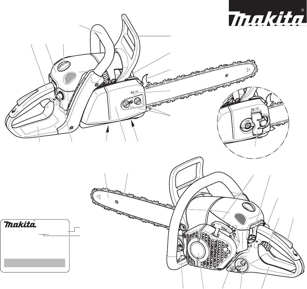 makita chainsaw parts diagram