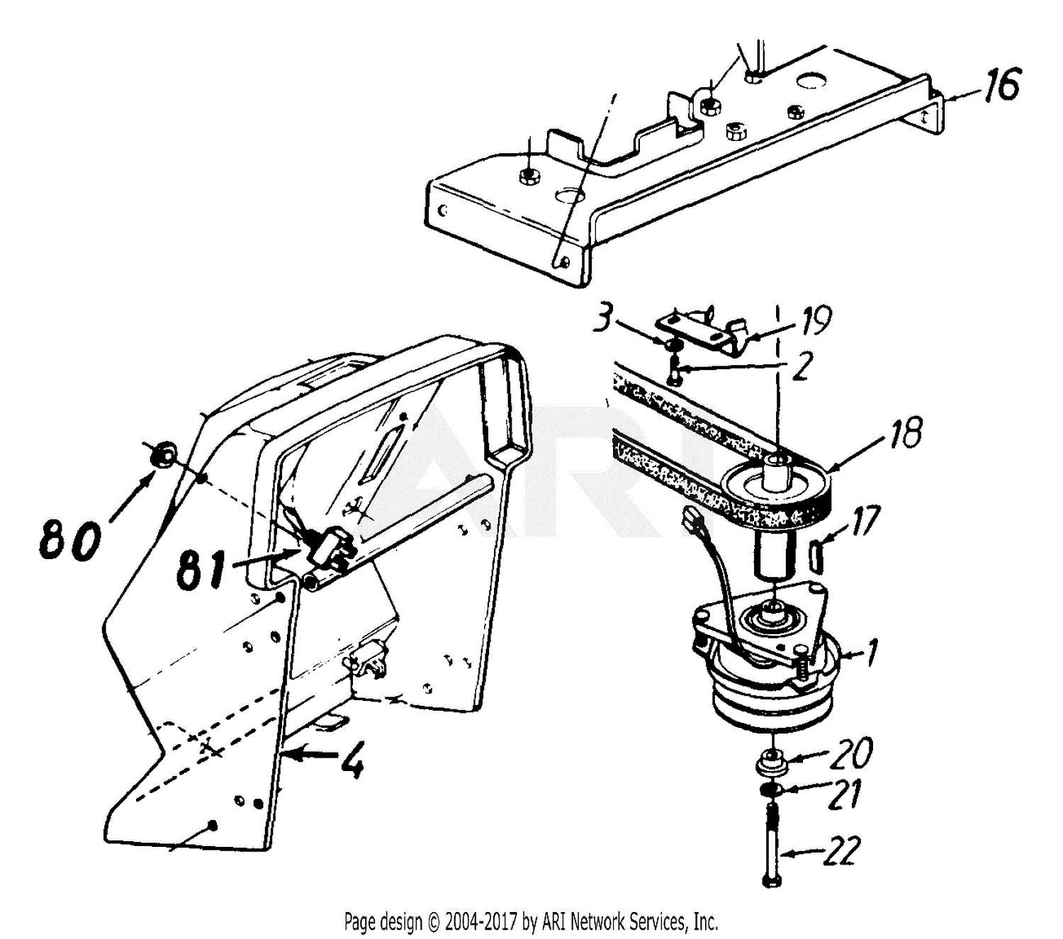 cub cadet lt1042 deck parts diagram