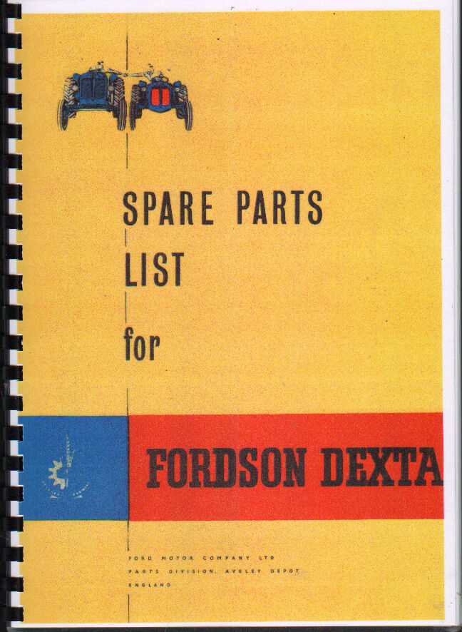 fordson dexta parts diagram