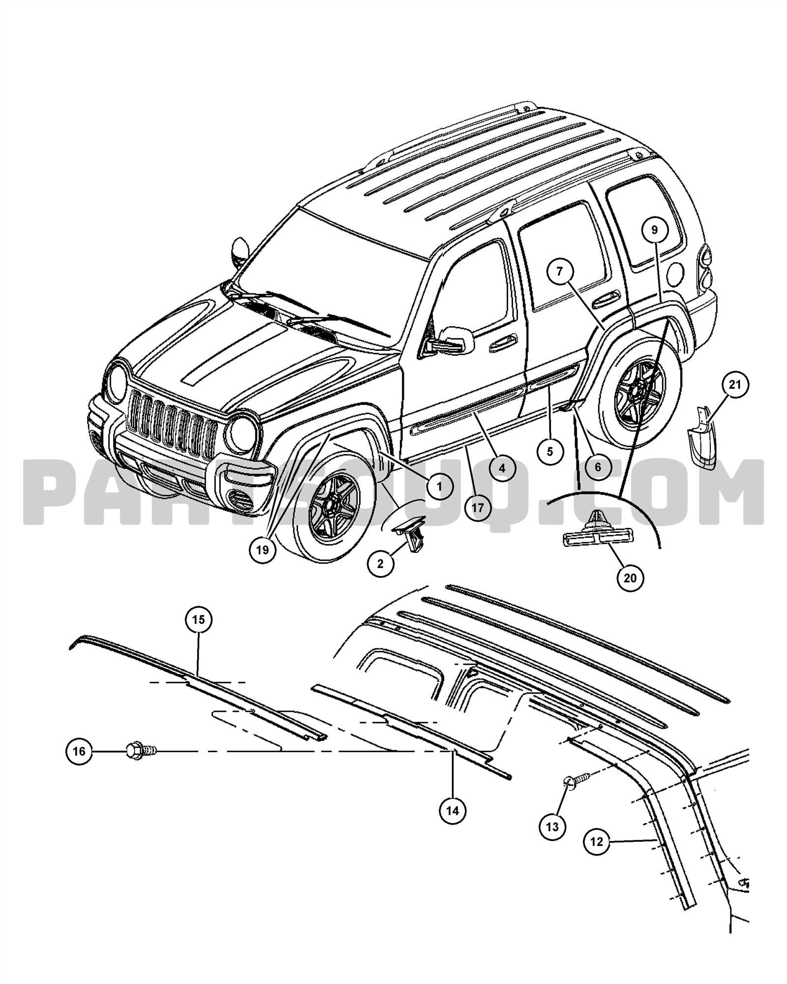 jeep liberty parts diagram