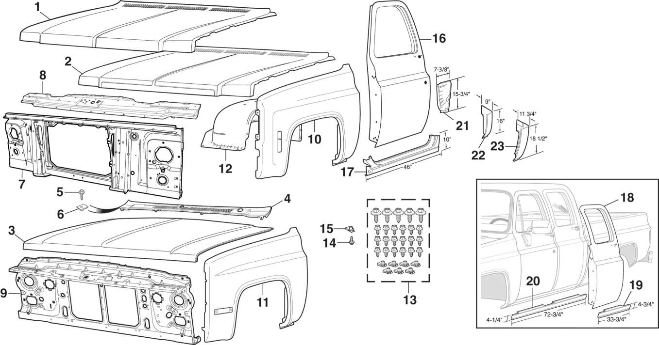 2004 chevy silverado body parts diagram