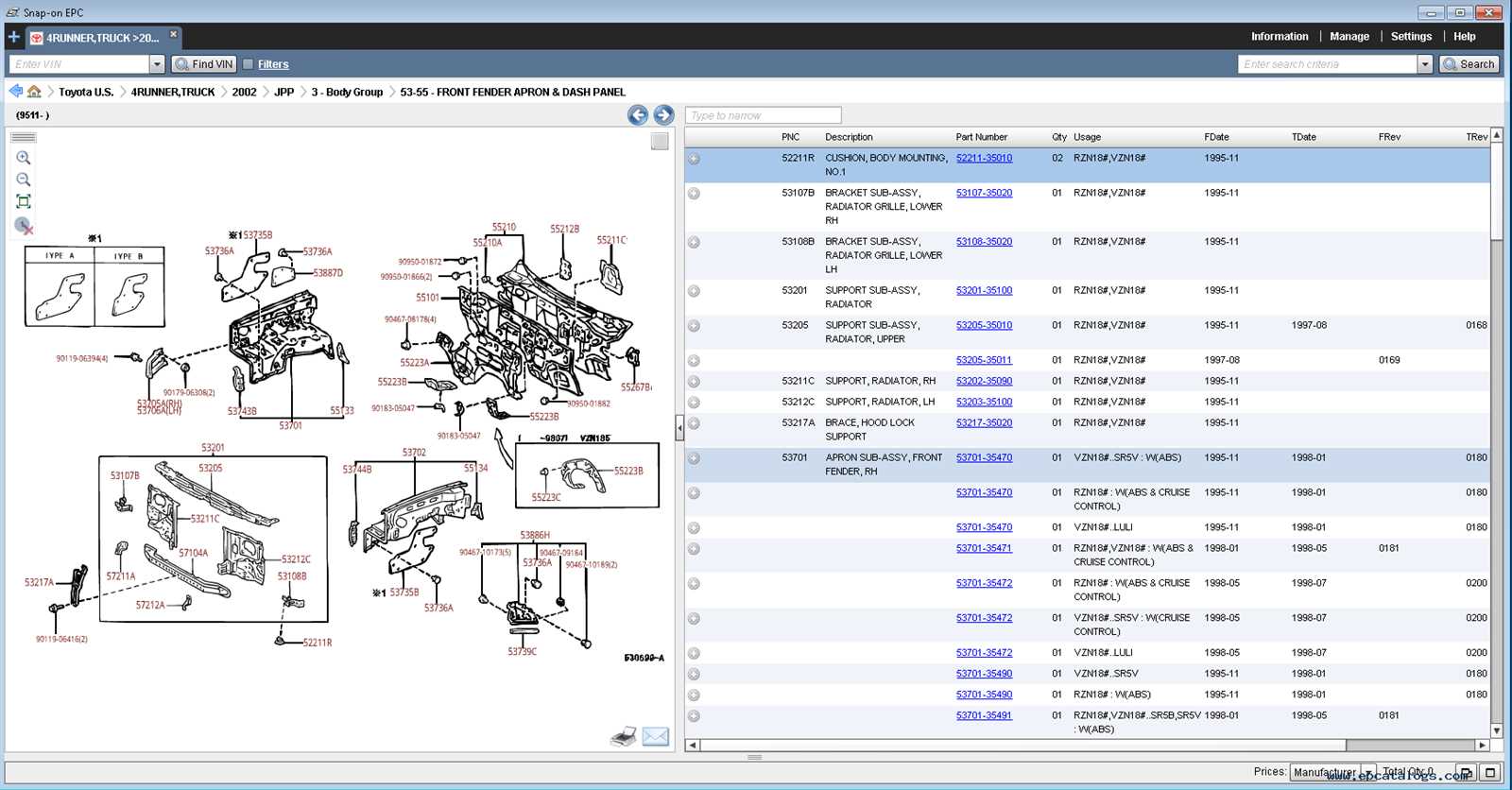 parts diagram toyota