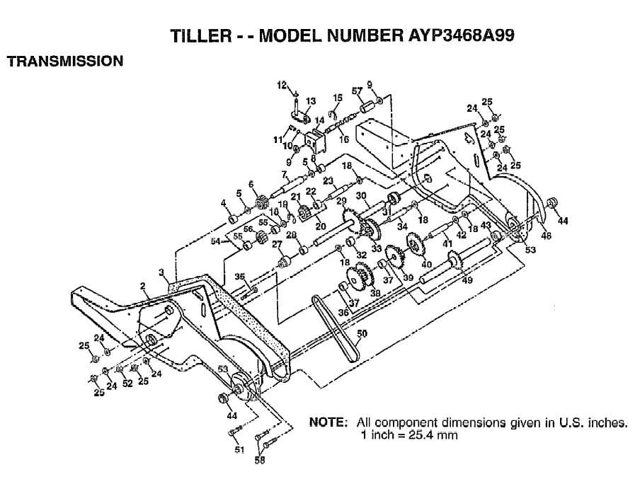 craftsman rear tine tiller parts diagram