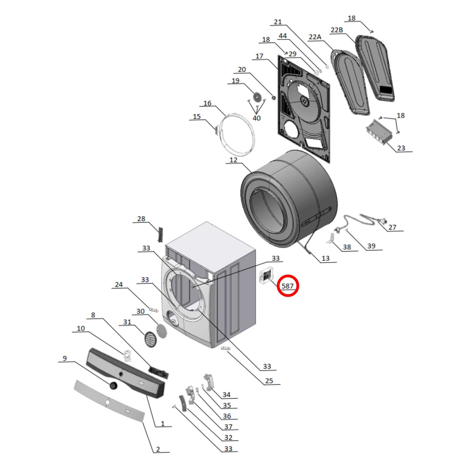 electrolux washer parts diagram