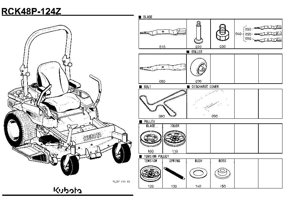 kubota zg124e parts diagram