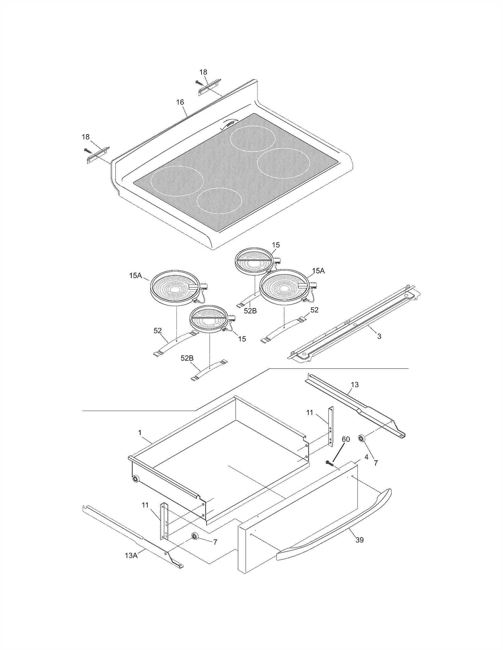 frigidaire range parts diagram