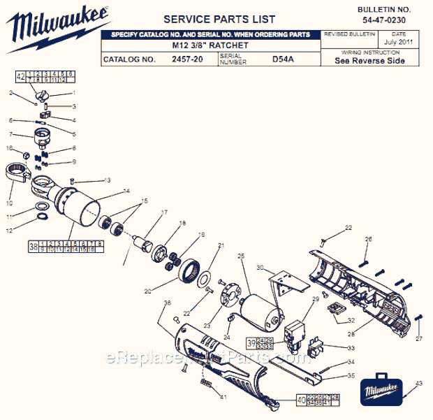 milwaukee m12 ratchet parts diagram