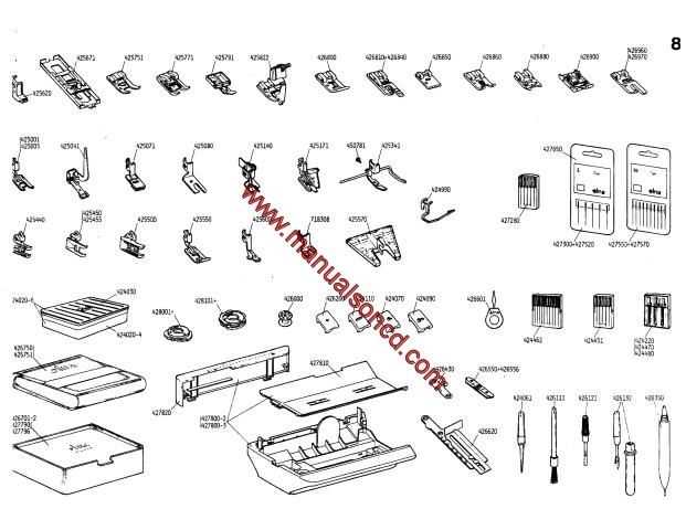 elna sewing machine parts diagram