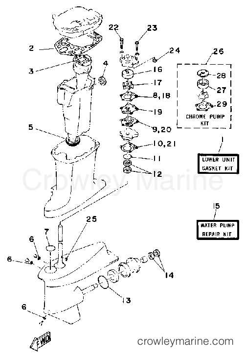 mariner 40 hp outboard parts diagram