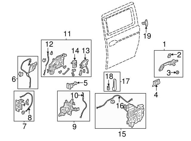 2005 honda odyssey sliding door parts diagram