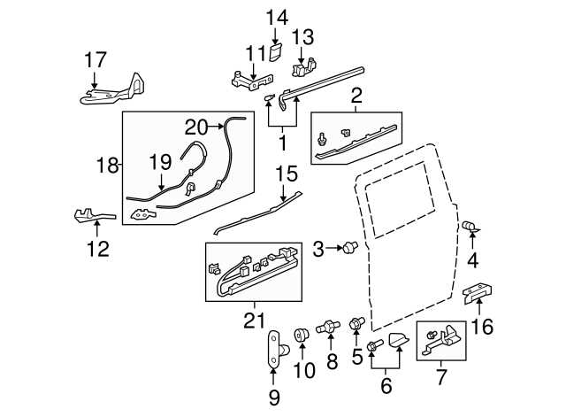 2005 honda odyssey sliding door parts diagram