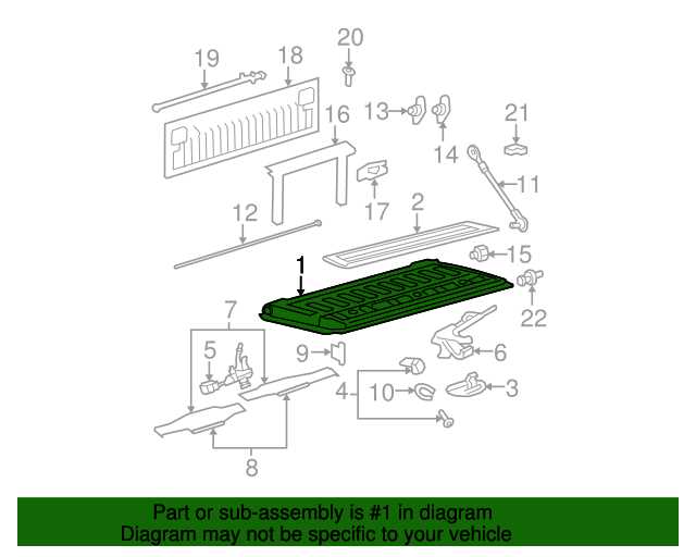 ford f350 tailgate parts diagram