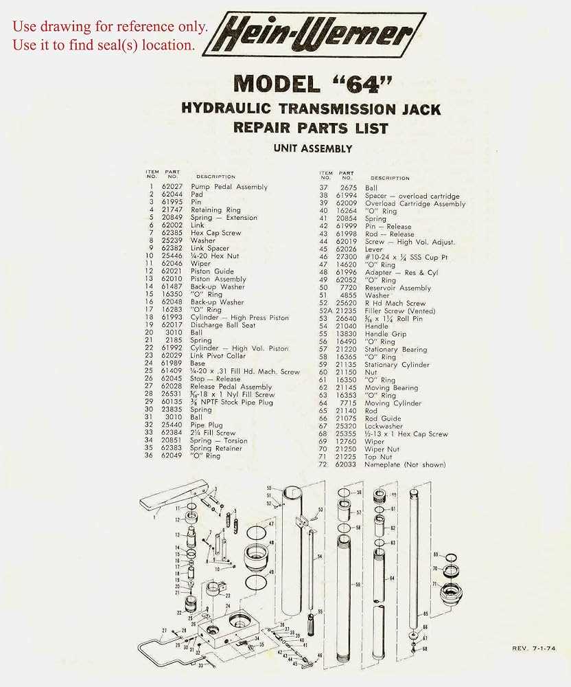 hein werner floor jack parts diagram