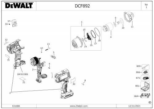 dewalt impact driver parts diagram