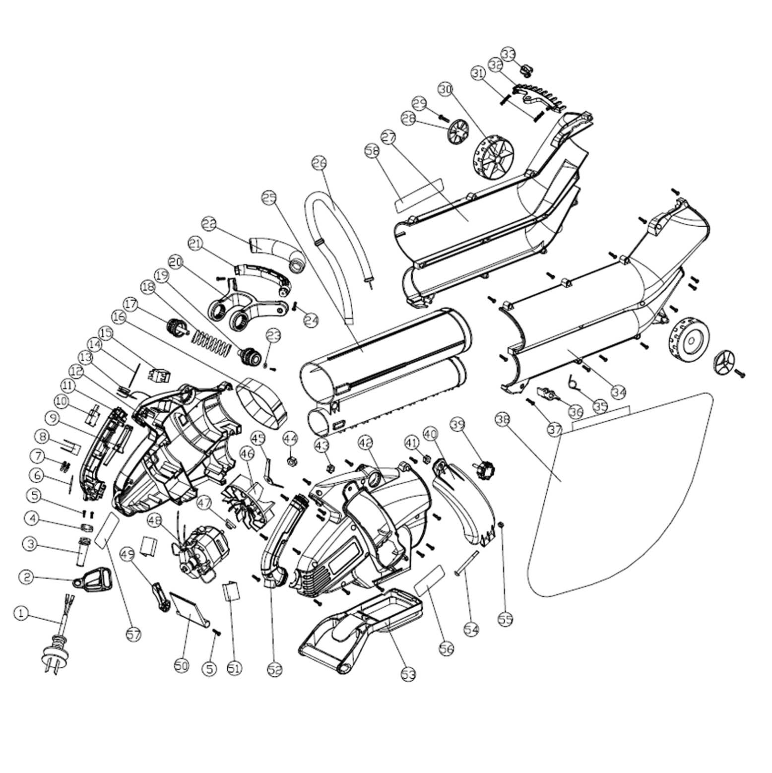 craftsman leaf blower parts diagram