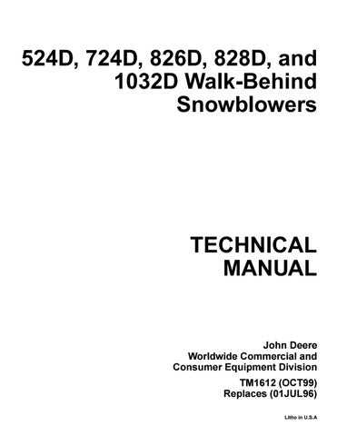 john deere 826 snowblower parts diagram