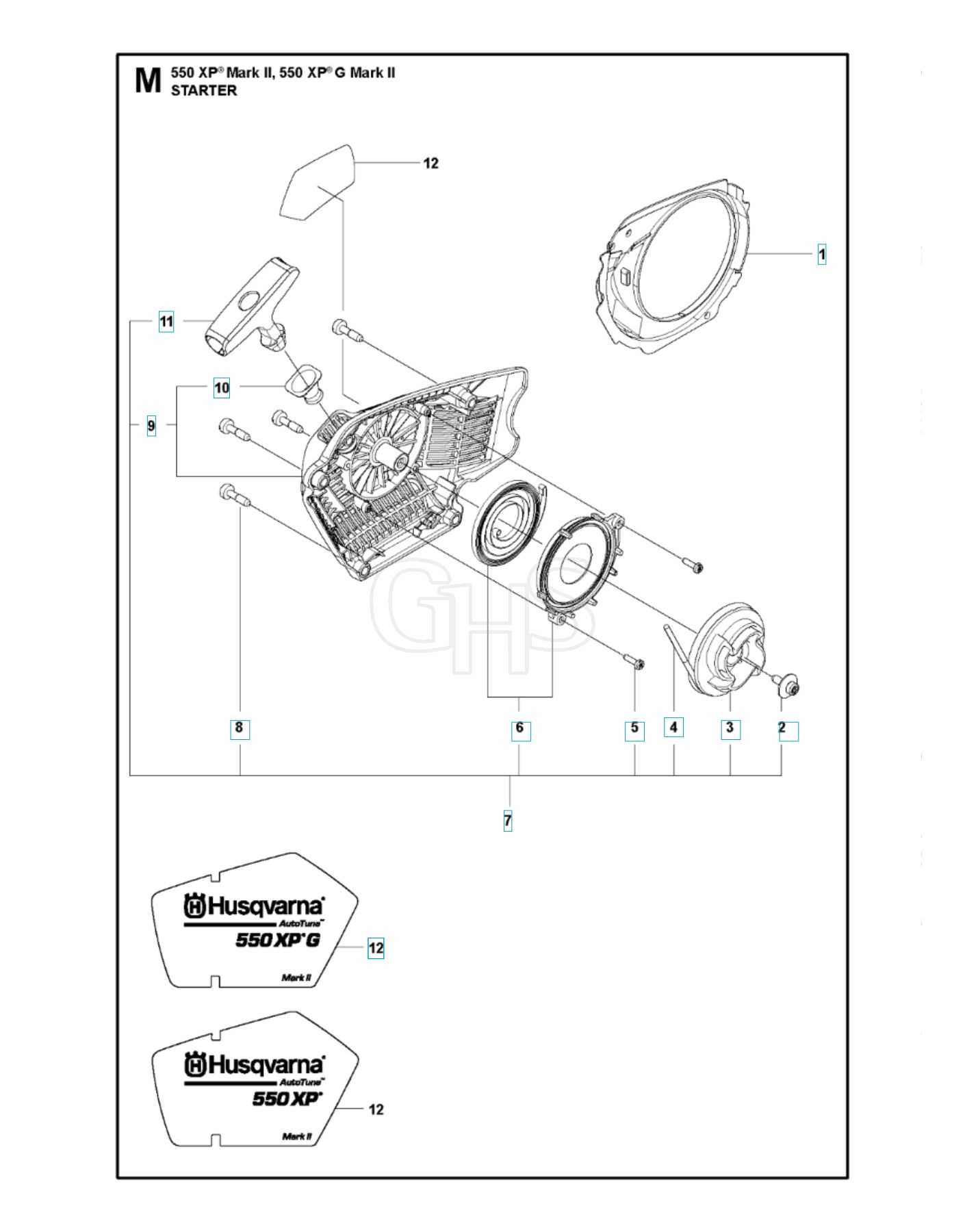 husqvarna 550xp mark ii parts diagram