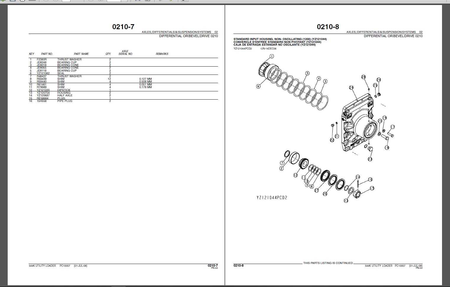 john deere 544k parts diagram