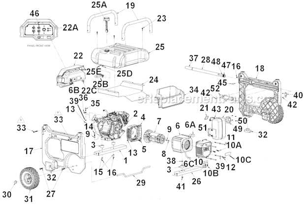 coleman generator parts diagram