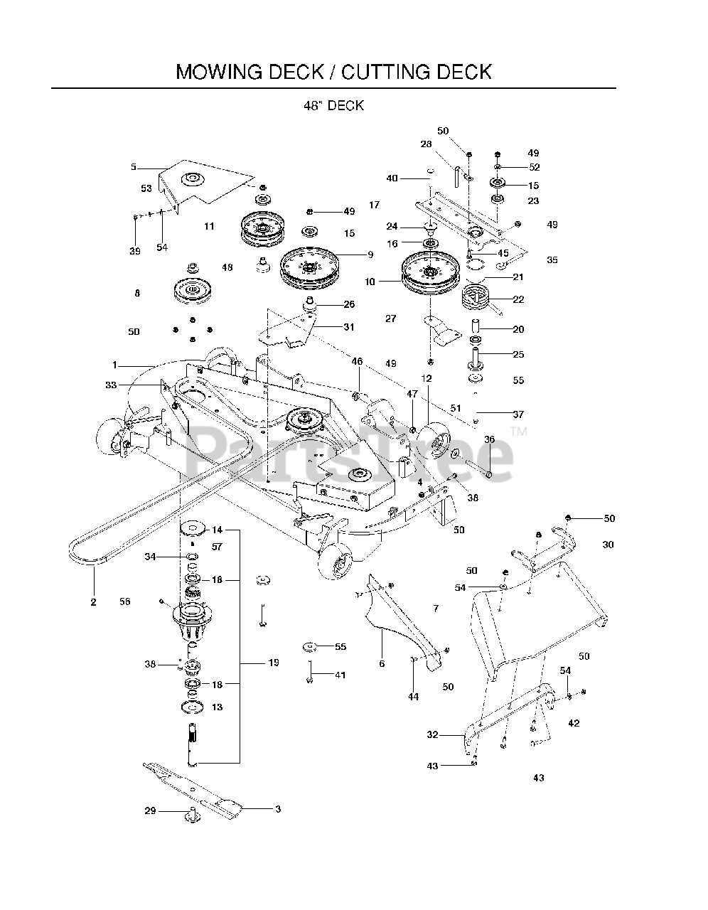 husqvarna 48 inch mower deck parts diagram