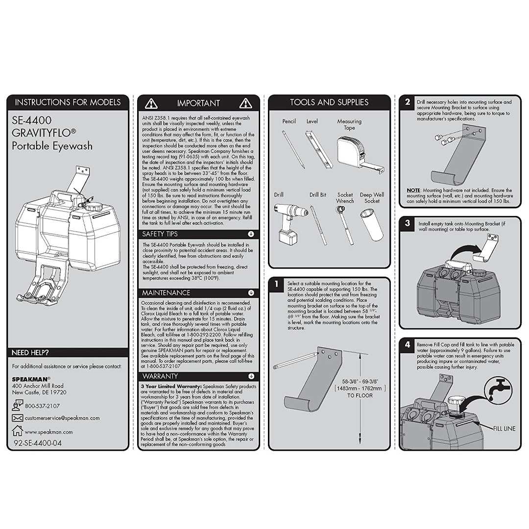 bradley eyewash parts diagram