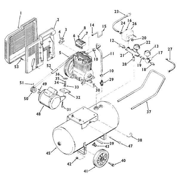 ingersoll rand air compressor parts diagram