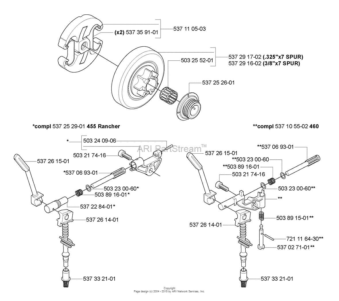 husqvarna chainsaw 455 rancher parts diagram