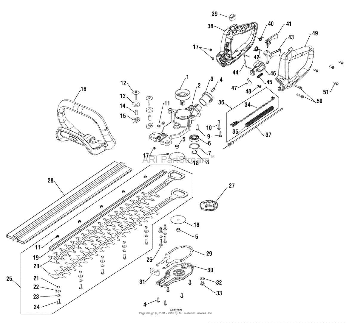 hedge trimmer stihl hs 46 c parts diagram