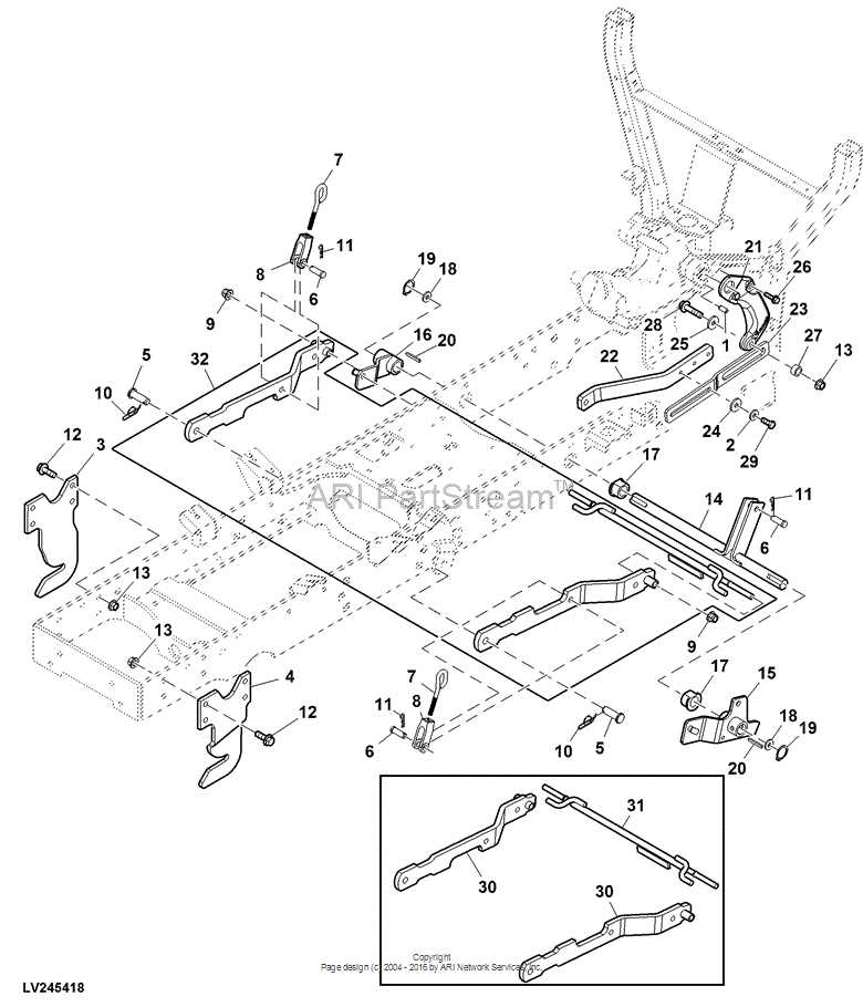 john deere 54d mower deck parts diagram