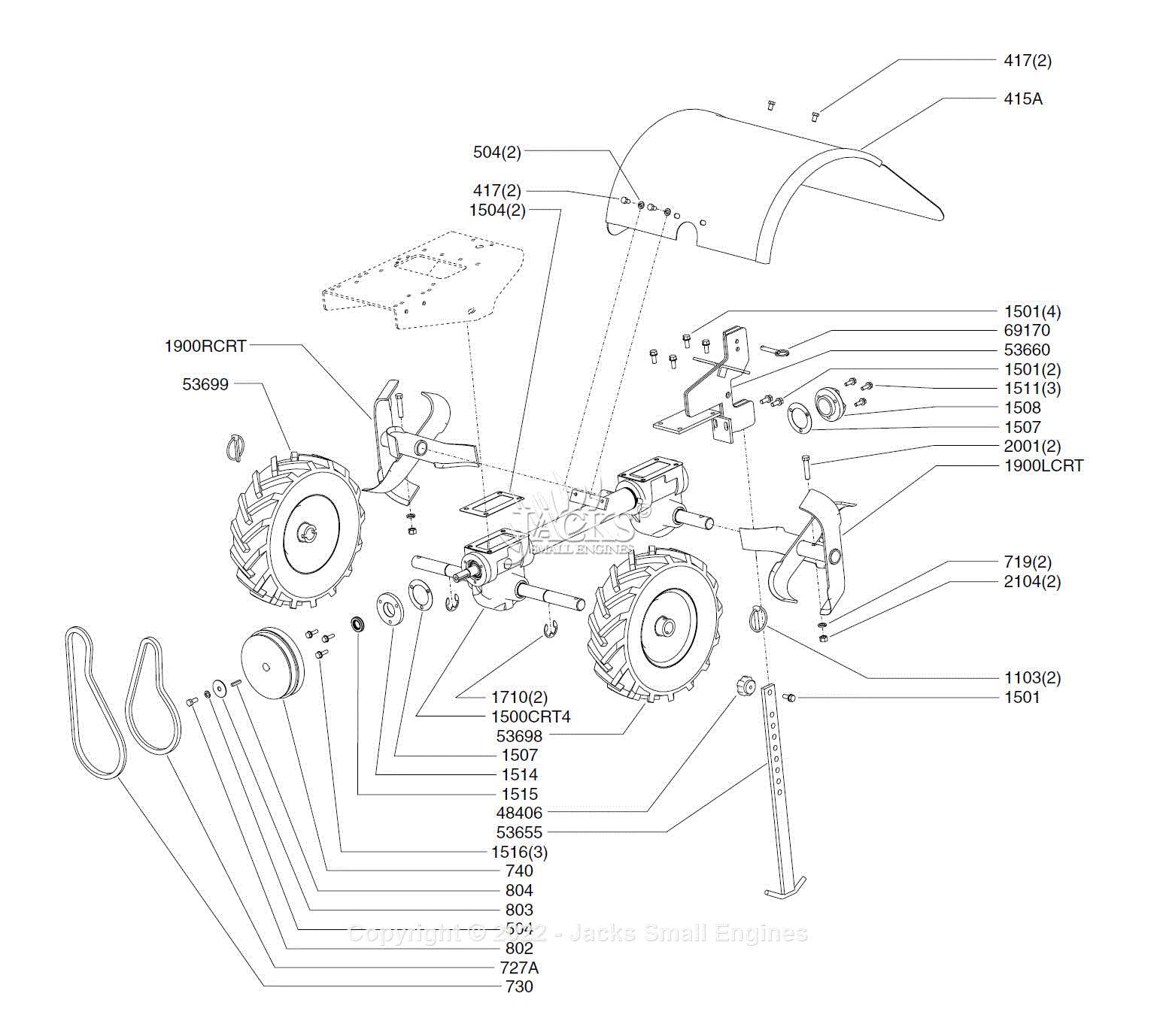 earthquake rear tine tiller parts diagram