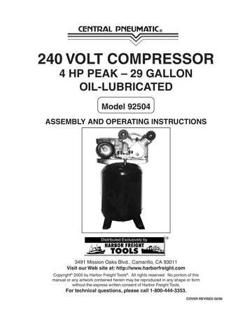 central pneumatic 21 gallon air compressor parts diagram