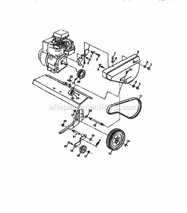 craftsman rear tine tiller parts diagram