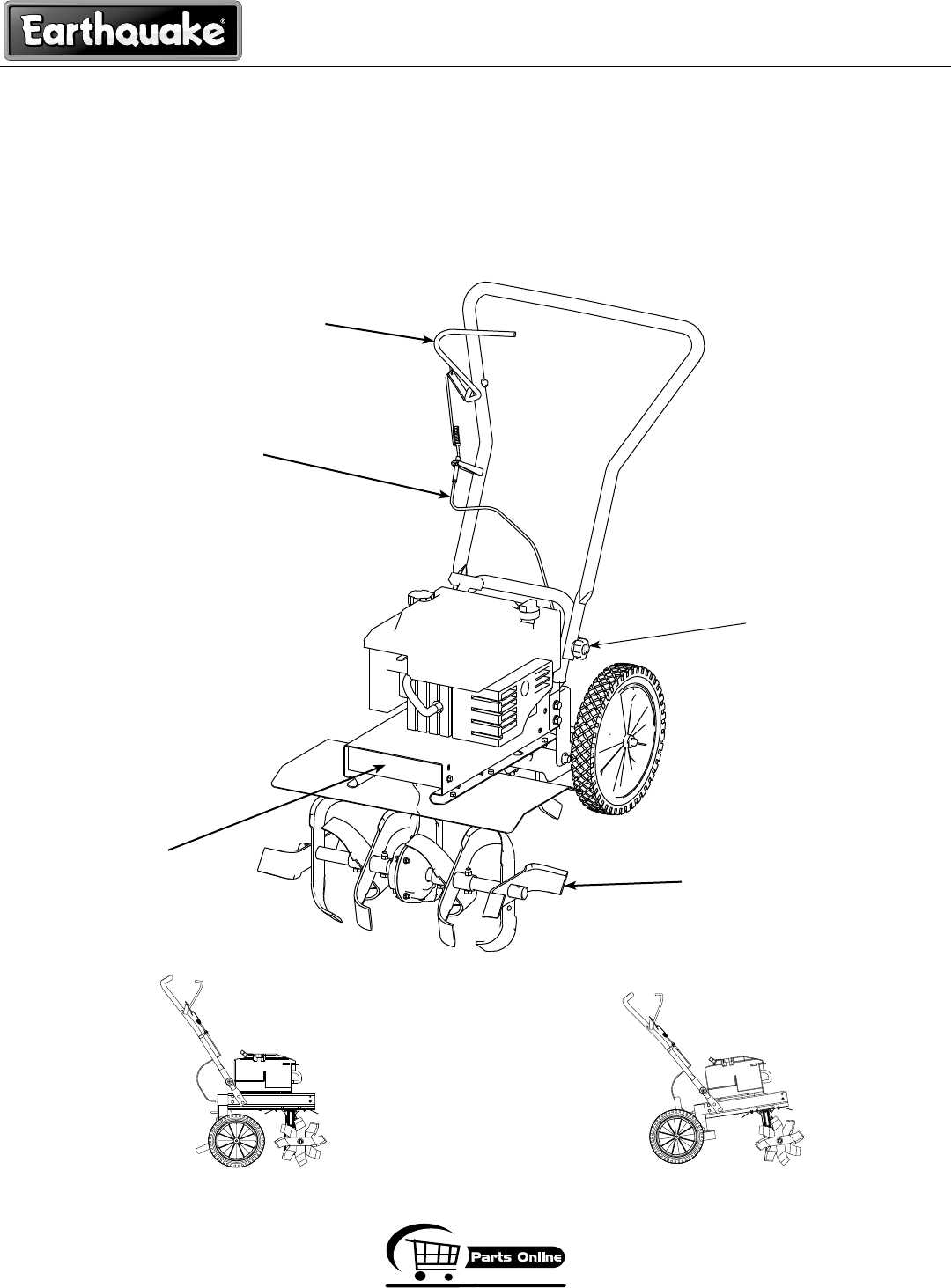 earthquake rear tine tiller parts diagram