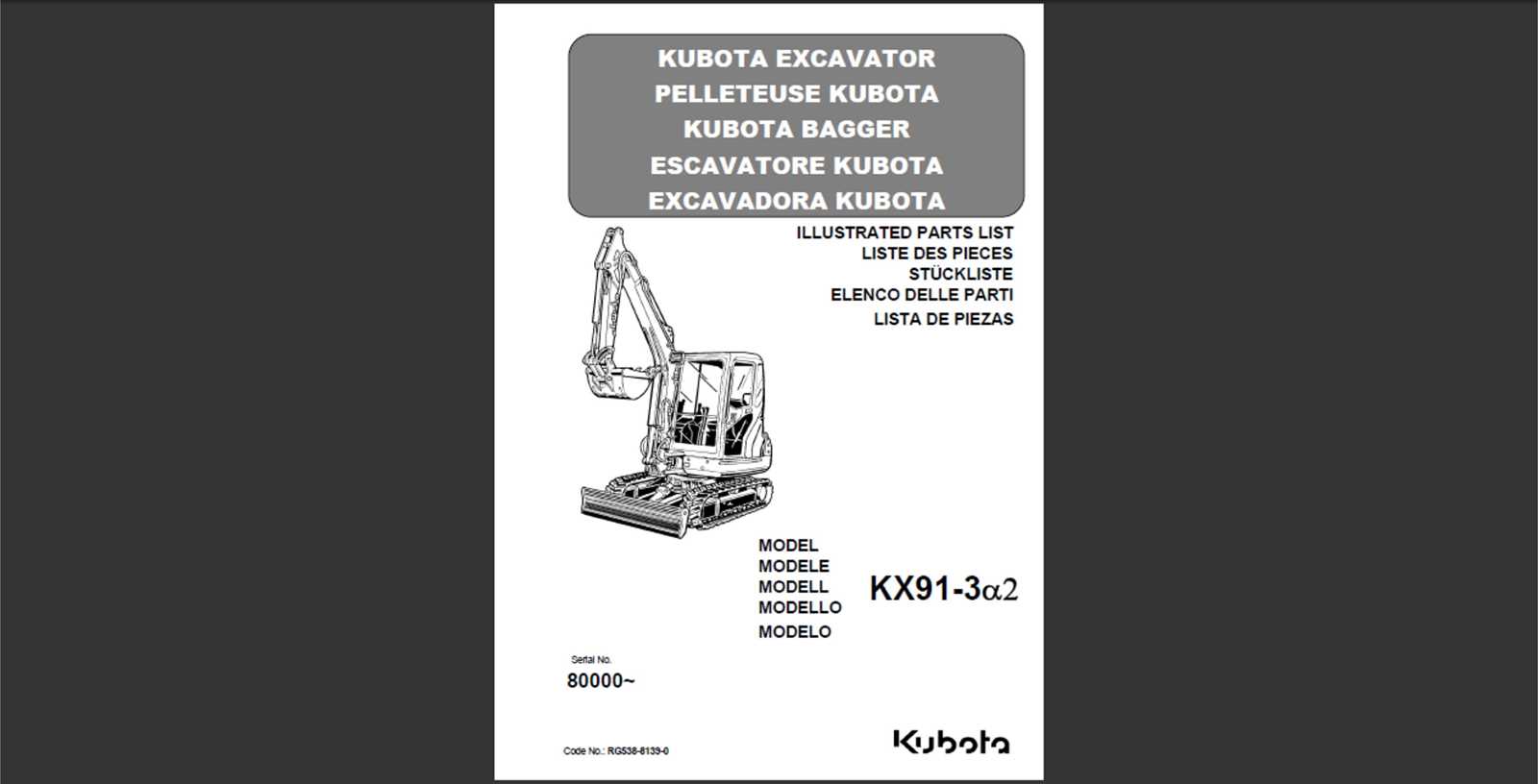 kubota kx91 3 parts diagram