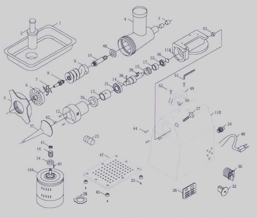 meat grinder parts diagram