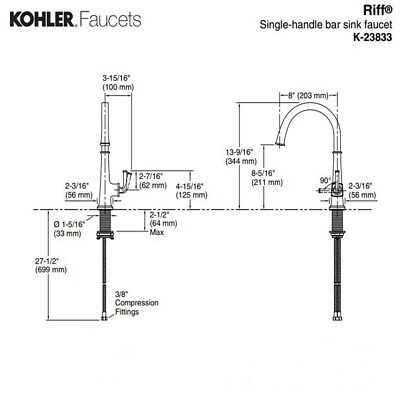 kohler kitchen faucet parts diagram