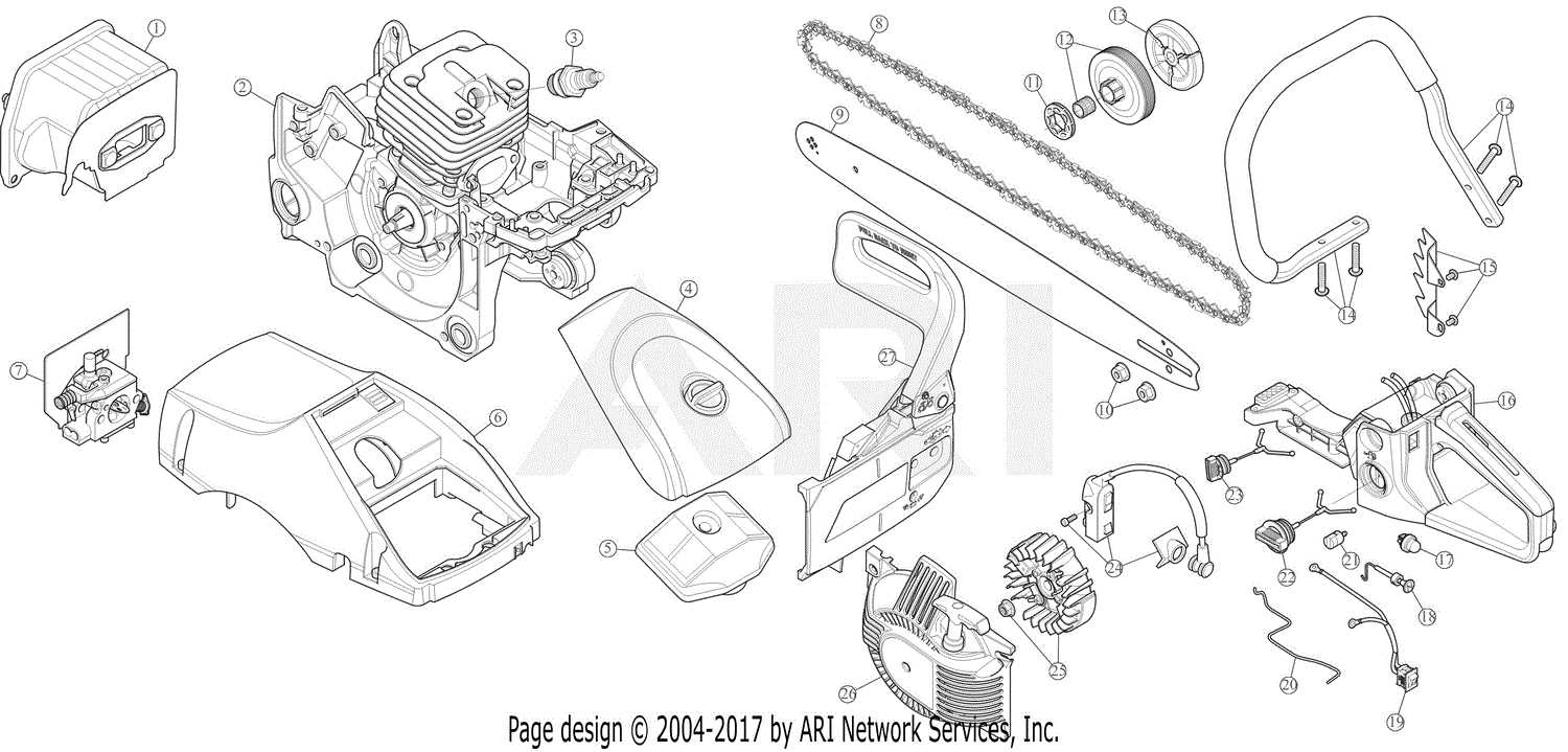 craftsman 42cc chainsaw parts diagram