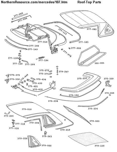 mercedes r107 parts diagram