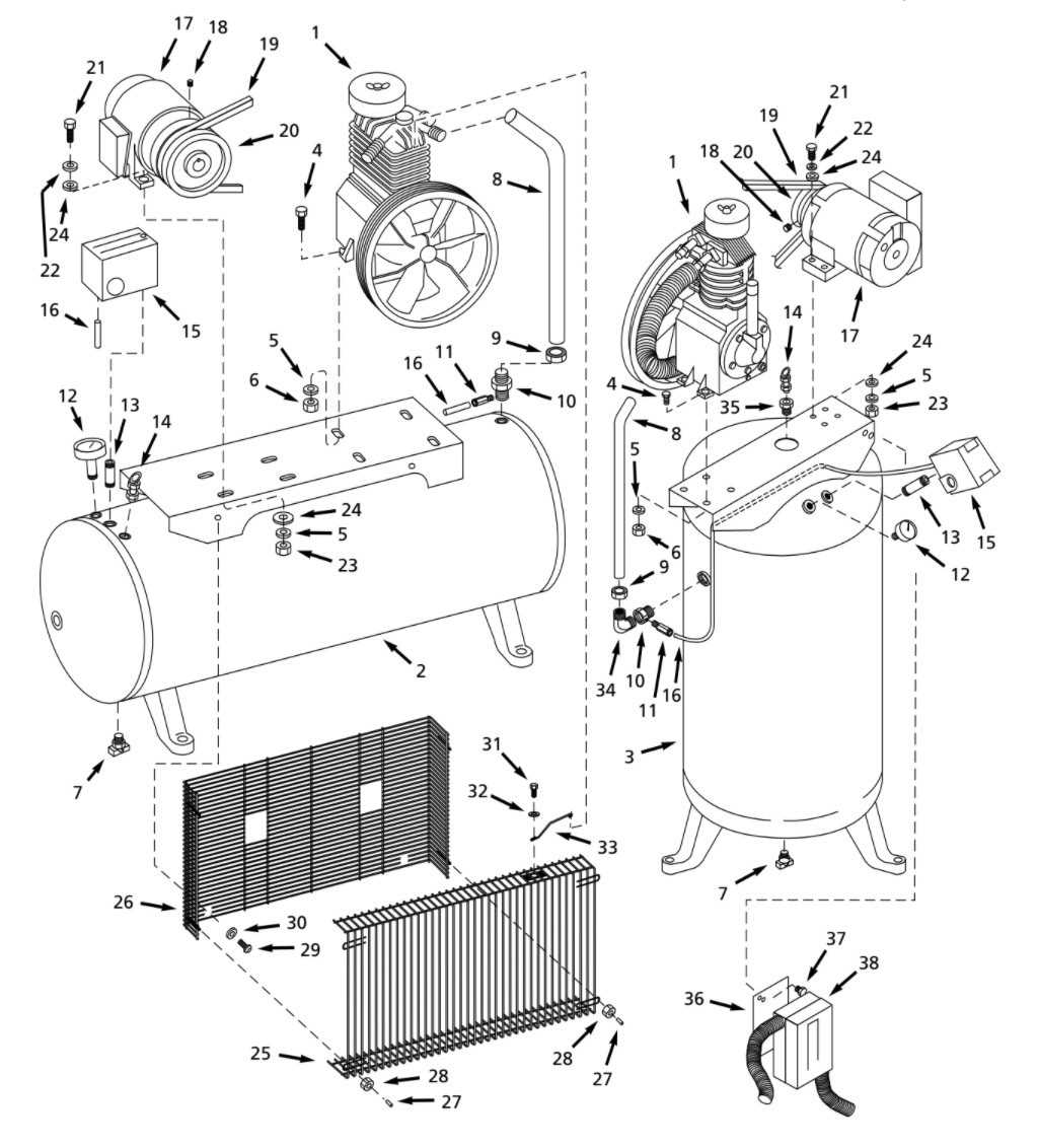 campbell hausfeld air compressor parts diagram