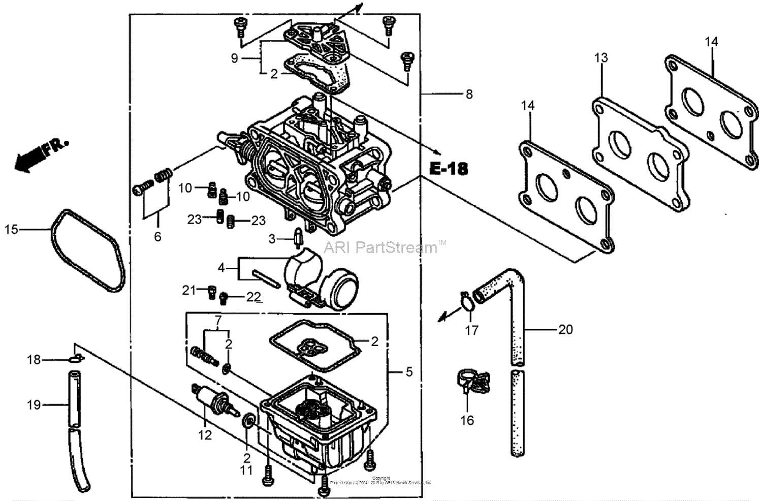 honda gxv530 parts diagram