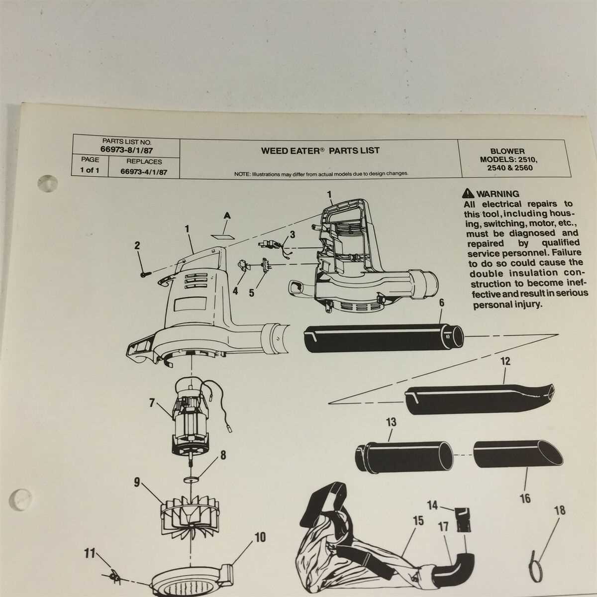 craftsman leaf blower parts diagram