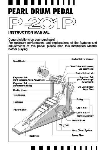 bass drum pedal parts diagram