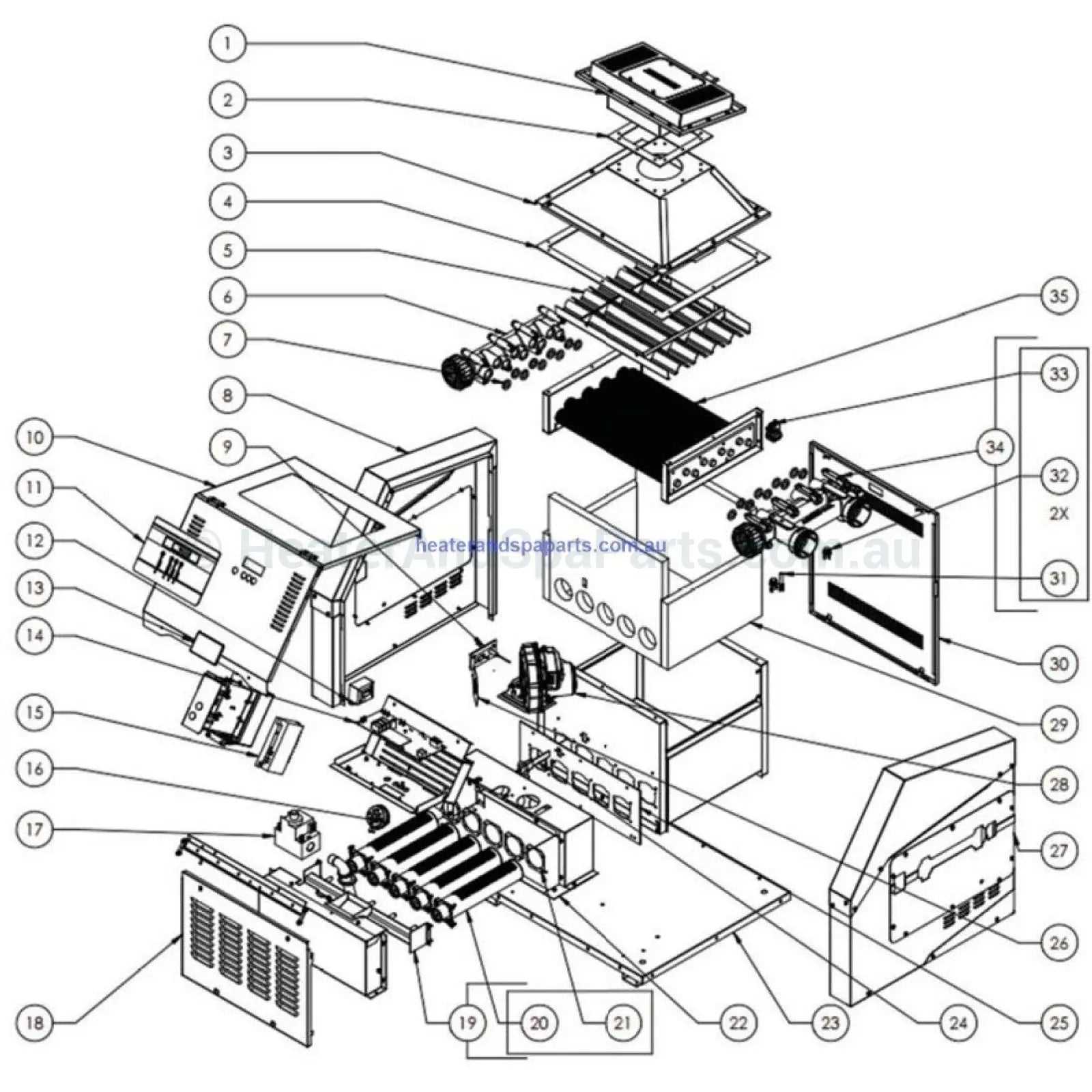 gas heater parts diagram