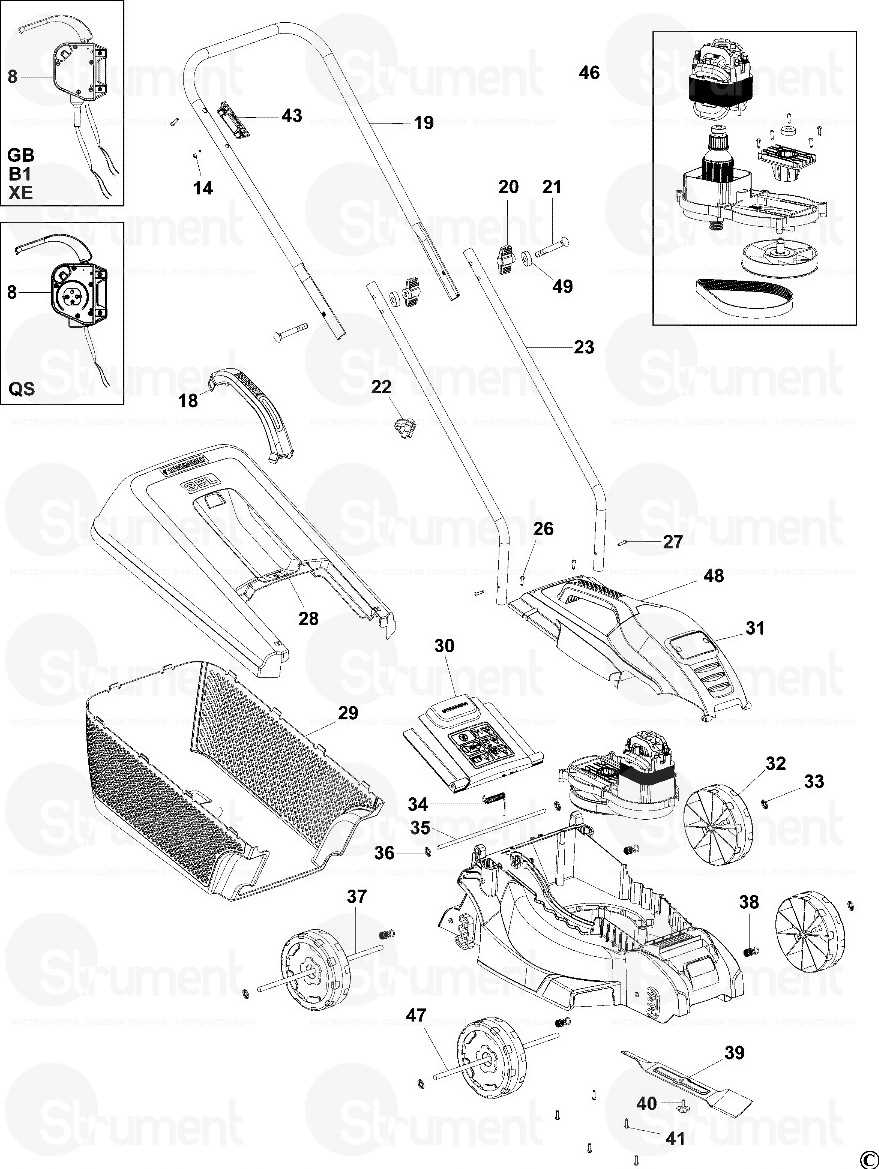 black and decker electric mower parts diagram