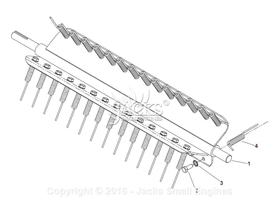 bluebird dethatcher parts diagram