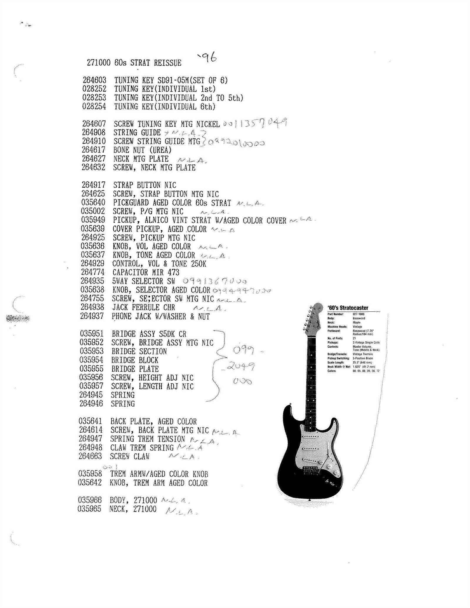 fender squier parts diagram