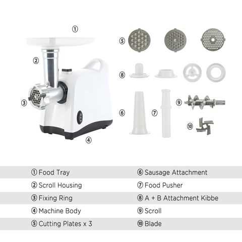 meat grinder parts diagram