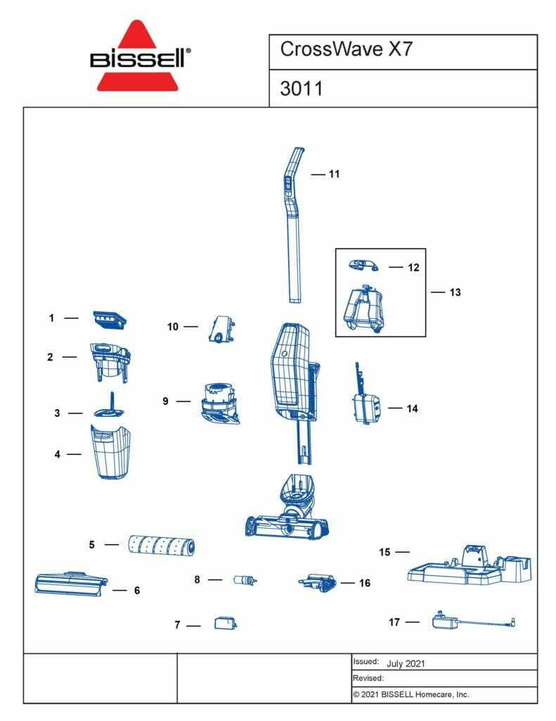 bissell crosswave parts diagram