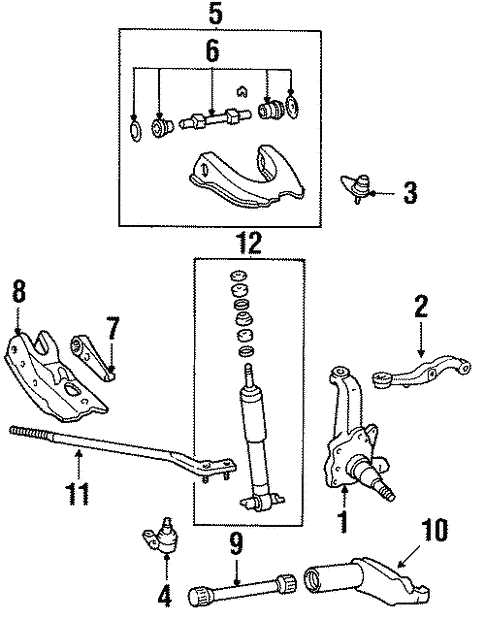 diagram of front suspension parts