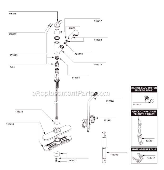 moen pulldown kitchen faucet parts diagram